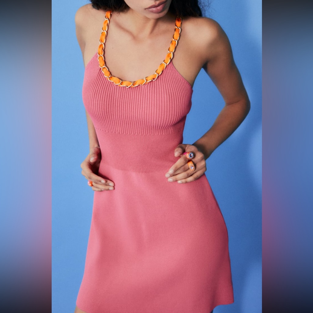 Zara Knit Dress With Chain Strap Zara Knit Dress With Chain Strap
